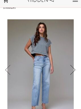 High-Rise Light Blue Cropped Straight Jeans